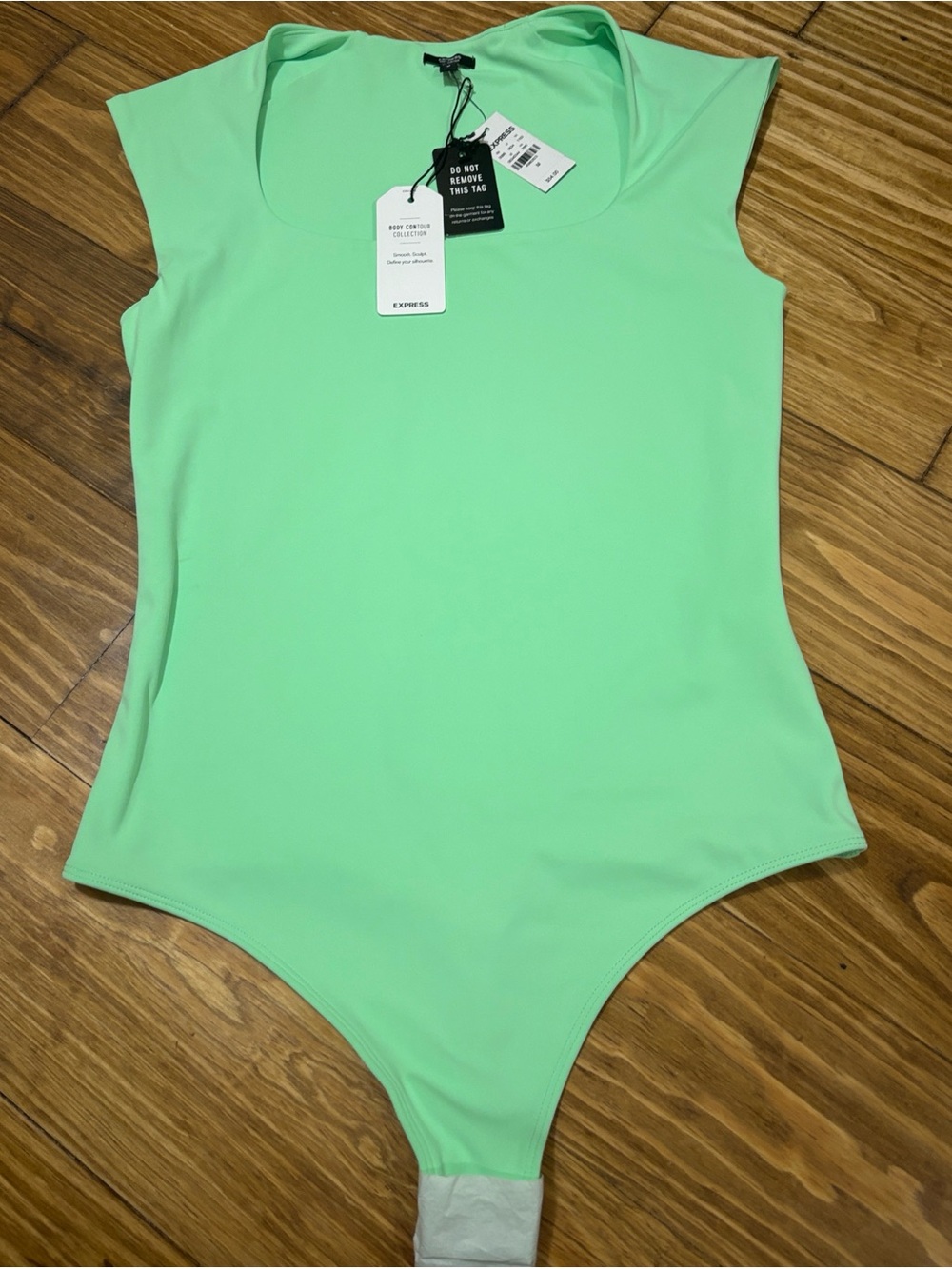 NWT Express Body Contour Collection Size Medium Bodysuit Neon Mint Green